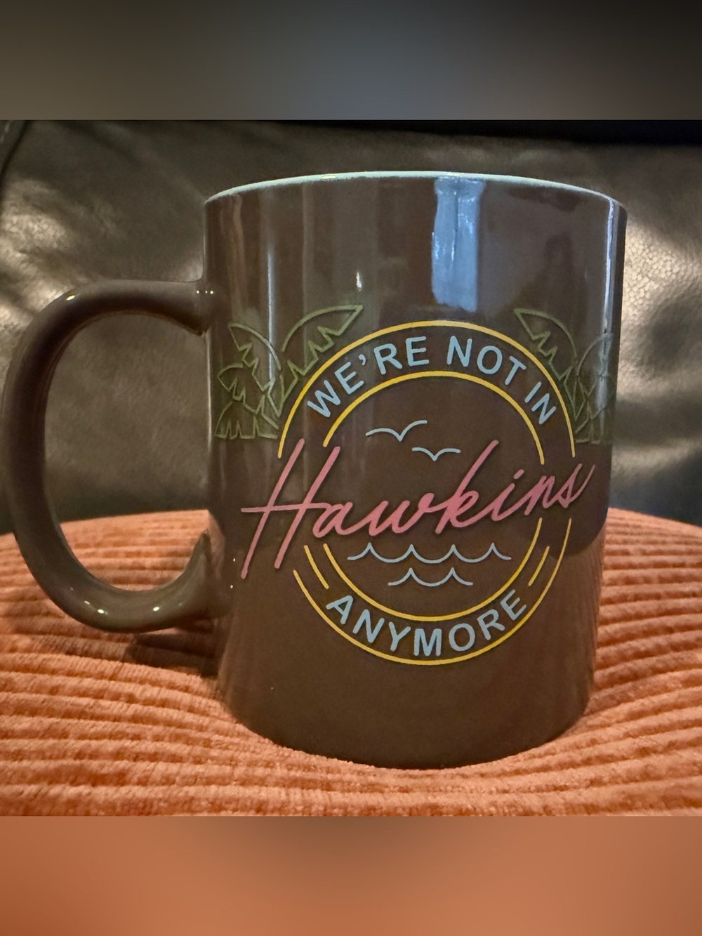 Stranger Things Funko Brown Ceramic Coffee Mug - 'We're Not In Hawkins Anymore